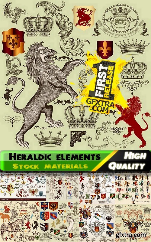 Heraldic elements and page decoration elements - 25 Ai