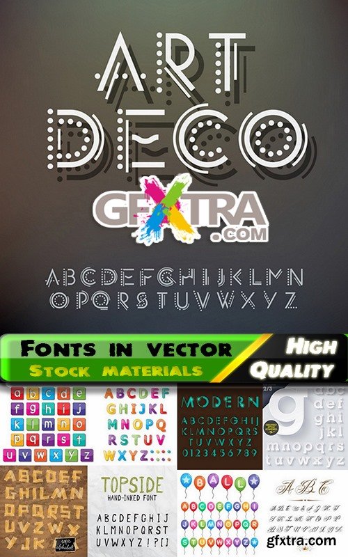 Different Fonts in vector from stock #6 - 25 Eps