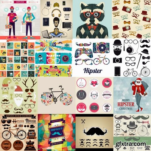 Hipster Style design elements in vector from stock #3 - 25 Eps