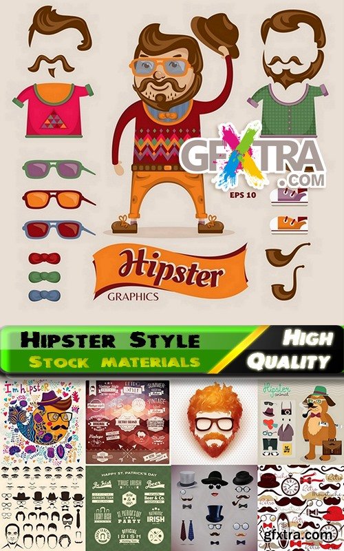 Hipster Style design elements in vector from stock #3 - 25 Eps