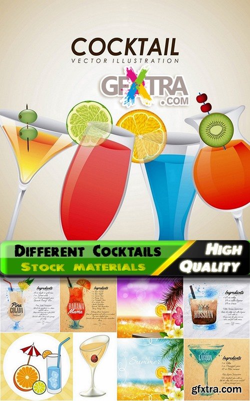 Different Cocktails in vector from stock - 25 Eps