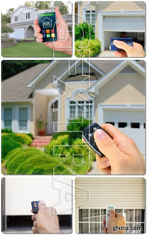 Garage Door Opener, Remote Controlled House Alarm, electric roller shutter - Stock photo