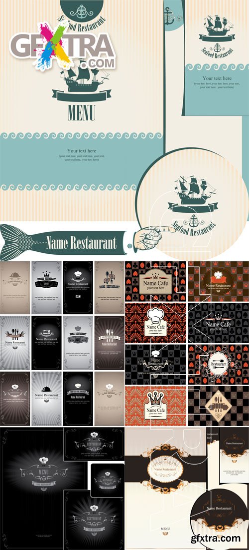Business cards and elements design for restaurants