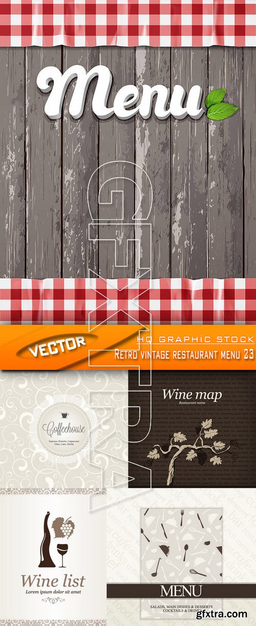 Stock Vector - Retro vintage restaurant menu 23