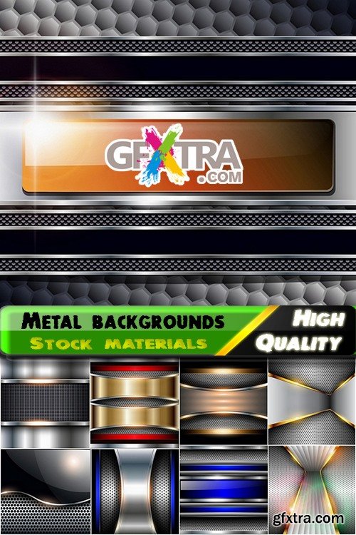 Metal backgrounds and design elements in vector #2 - 25 Eps