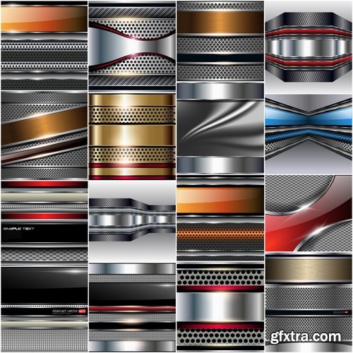 Metal backgrounds and design elements in vector #2 - 25 Eps