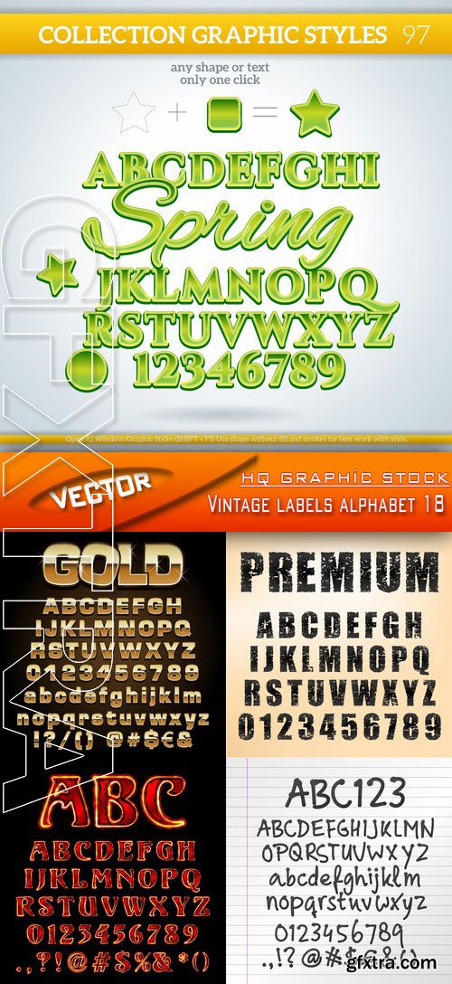 Stock Vector - Vintage labels alphabet 18