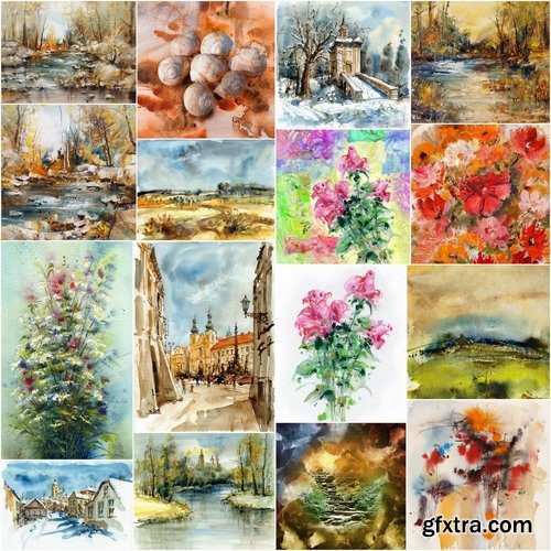 Amazing Oil Paintings and watercolor Stock images - 25 HQ Jpg