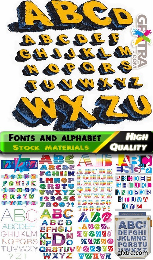 Different Fonts and alphabet in vector from stock - 25 Eps
