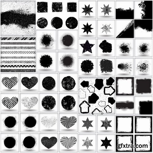 Grunge design elements and backgrounds in vector from stock - 25 Eps