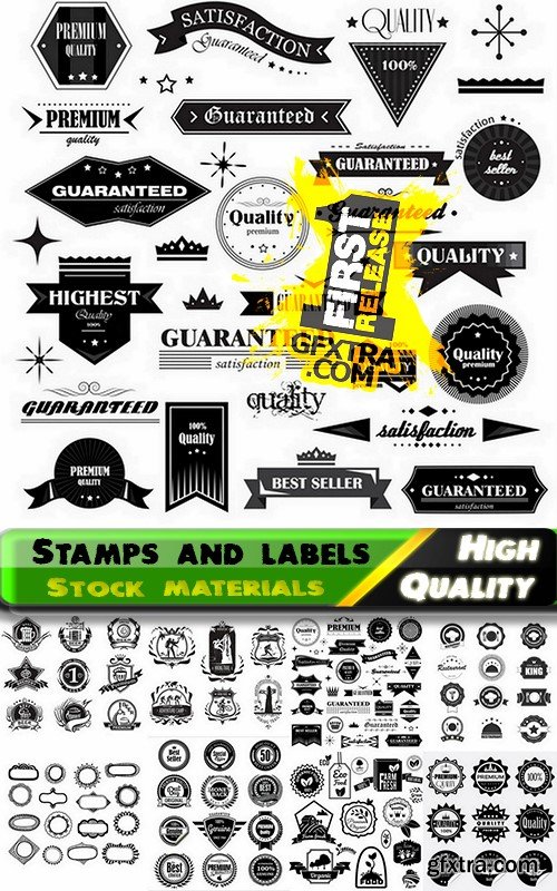 Grunge stamps and labels in vector from stock #3 - 25 Eps
