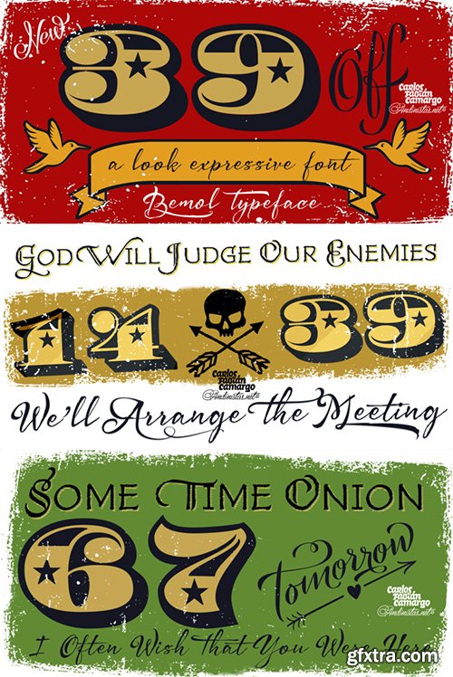 Bemol Font Family - 8 Fonts 76$