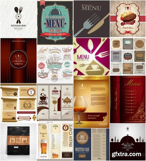 Menu Template design elements in vector from stock #6 - 25 Eps