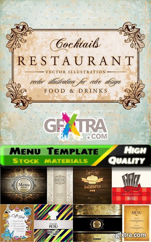 Menu Template design elements in vector from stock #6 - 25 Eps