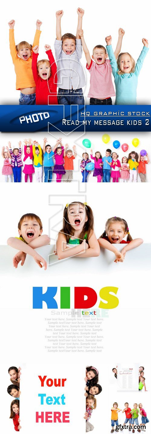 Stock Photo - Read my message kids 2