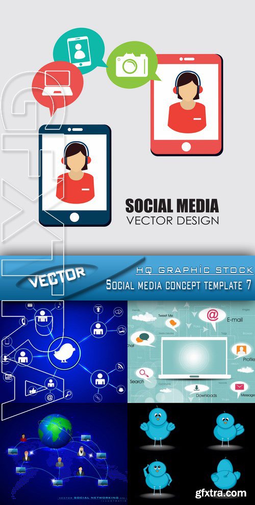 Stock Vector - Social media concept template 7