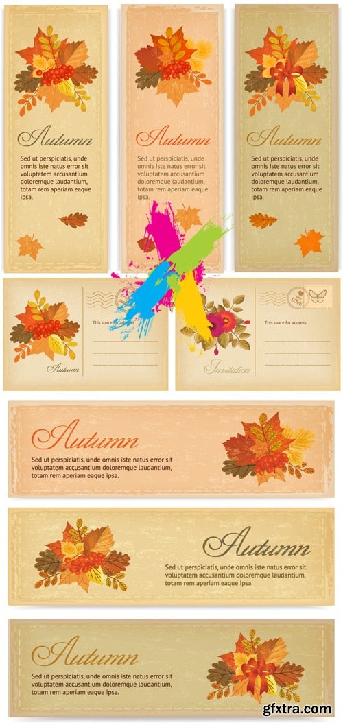 Autumn Backgrounds & Banners Vector