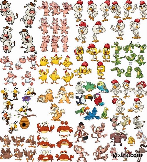Funny cartoon characters in vector from stock #5 - 25 Eps
