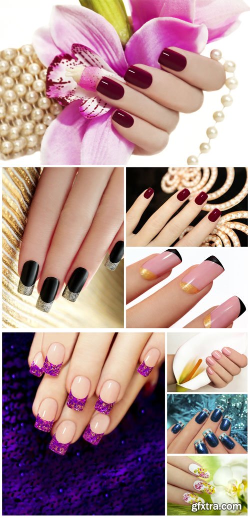 Manicure, beautiful female hands - Stock Photo Manicure, beautiful female hands - Stock Photo