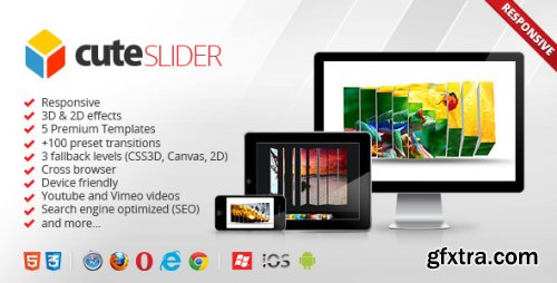 CodeCanyon - Cute Slider - 3D & 2D HTML5 Image Slider v2.1
