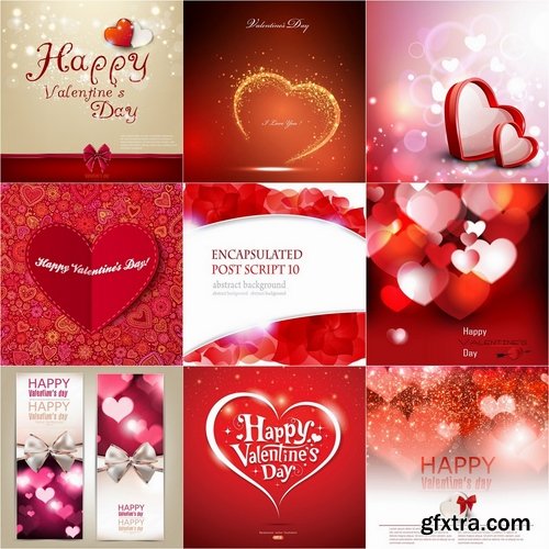 Ecards Valentines Day and design elements 25xEPS