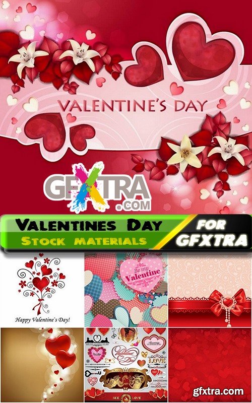 Ecards Valentines Day and design elements 25xEPS