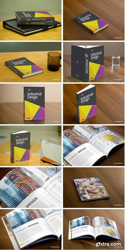 12 Books and Magazines Mockups