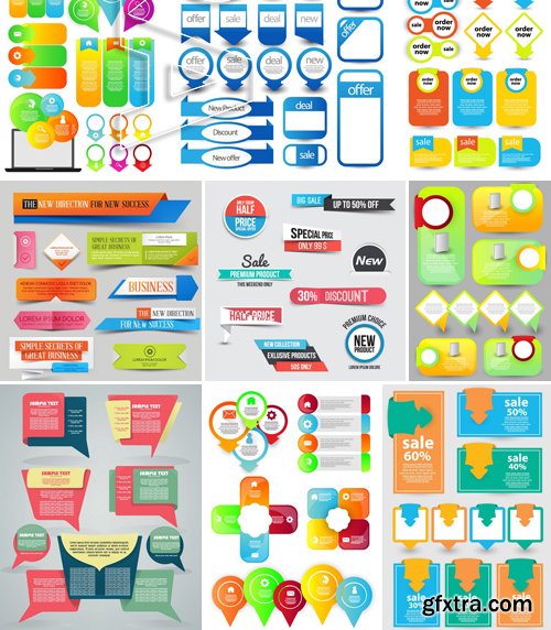Stock Vectors - Collection of Sale Discount Styled Website Banner, 25xEPS