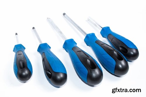 Set of hand tools isolated on white Stock images - 25 HQ Jpg