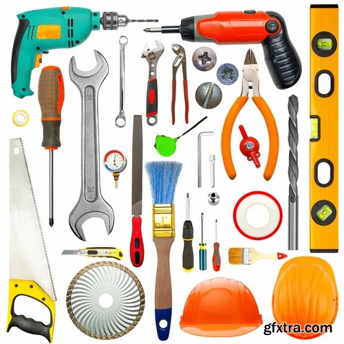 Set of hand tools isolated on white Stock images - 25 HQ Jpg
