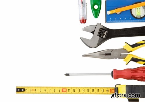 Set of hand tools isolated on white Stock images - 25 HQ Jpg