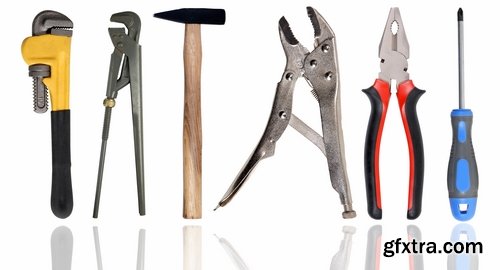 Set of hand tools isolated on white Stock images - 25 HQ Jpg