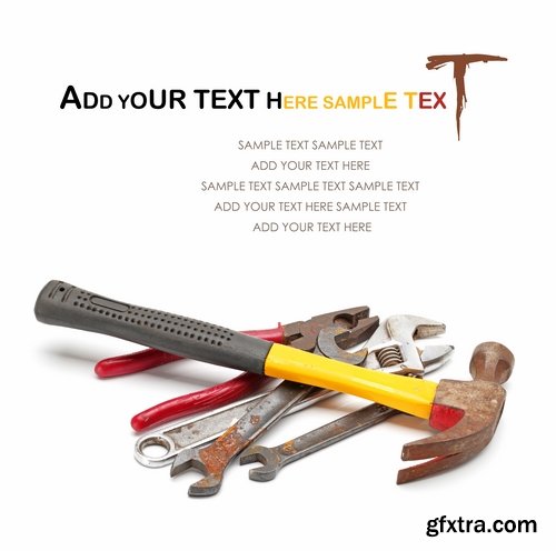 Set of hand tools isolated on white Stock images - 25 HQ Jpg