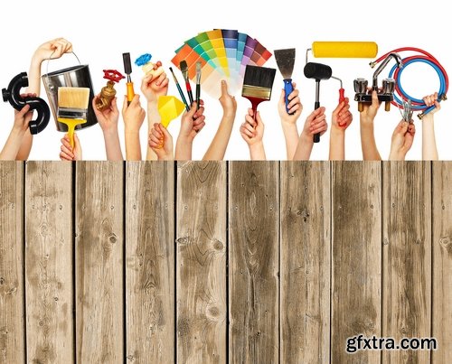 Set of hand tools isolated on white Stock images - 25 HQ Jpg