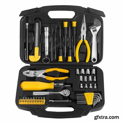 Set of hand tools isolated on white Stock images - 25 HQ Jpg