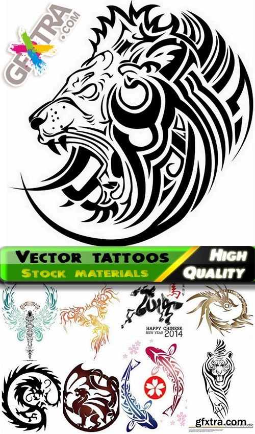 Different vector tattoos from stock - 25 Eps