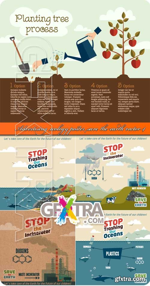 Advertising ecology poster save the earth vector 4