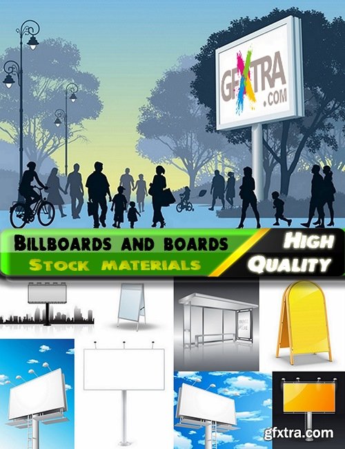 Various vector billboards and boards from stock - 25 Eps