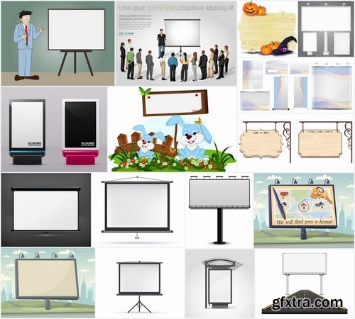 Various vector billboards and boards from stock - 25 Eps