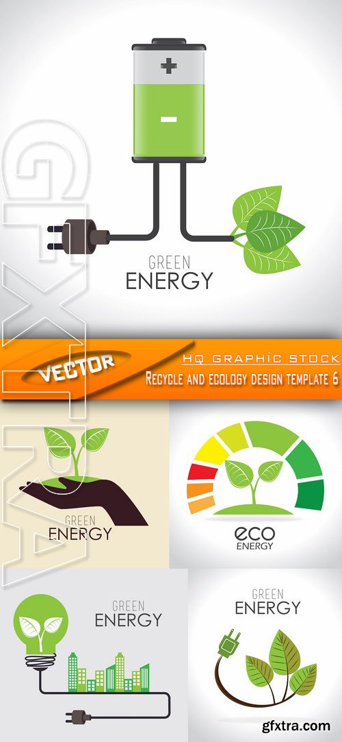 Stock Vector - Recycle and ecology design template 6