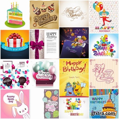Happy Birthday Template Design in vector from stock #2 - 25 Eps