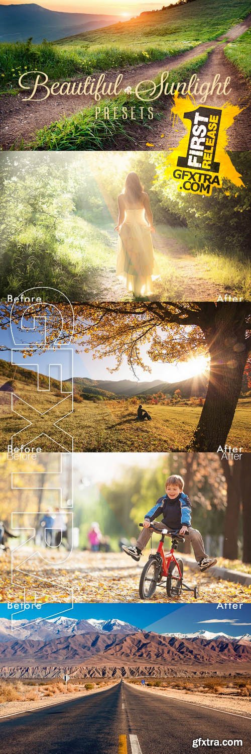 Beautiful Sunlight Lightroom Presets - Creativemarket 80716
