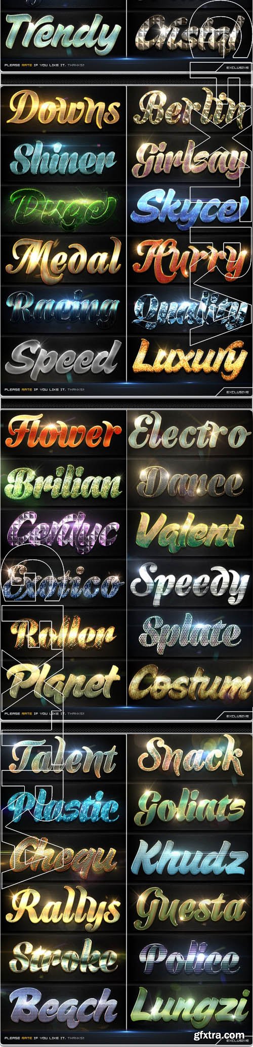 60 Modern Collection Text Effect Styles Bundle - Graphicriver 9087182