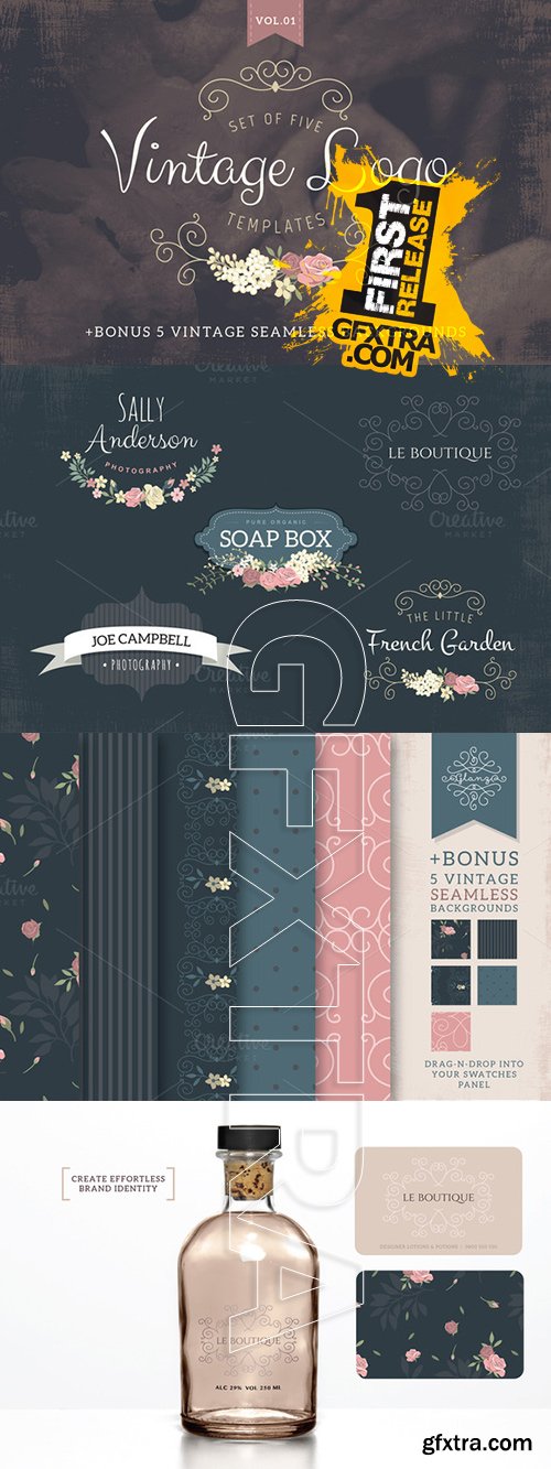 CreativeMarket - Vintage logo templates Vol 1