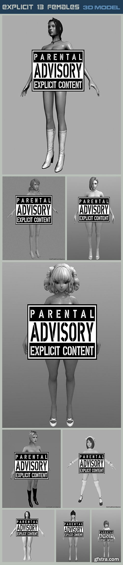 Explicit 13 3D Female Models