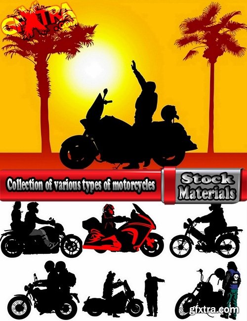 Collection of various types of motorcycles 25 Eps