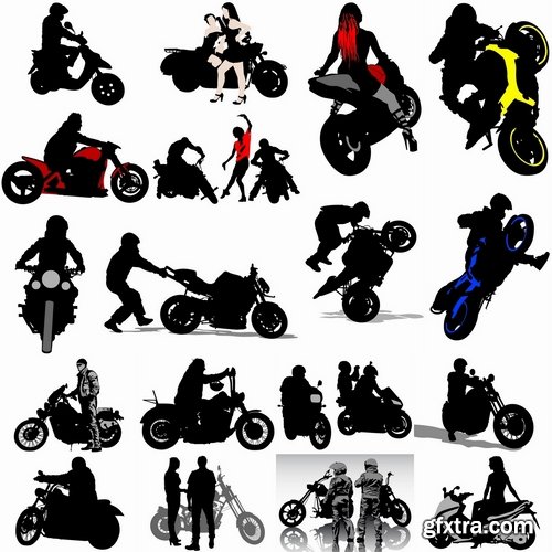 Collection of various types of motorcycles 25 Eps