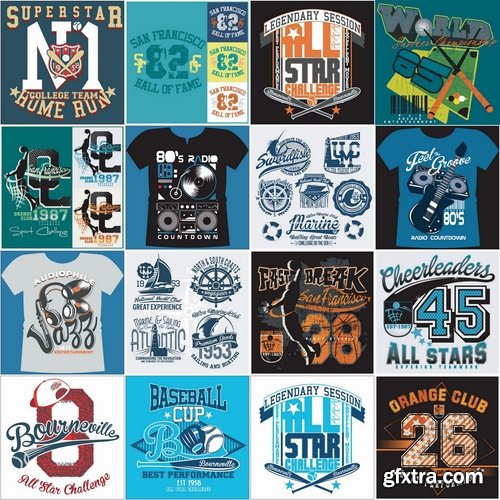 T-shirt prints design in vector from stock #6 - 25 Eps