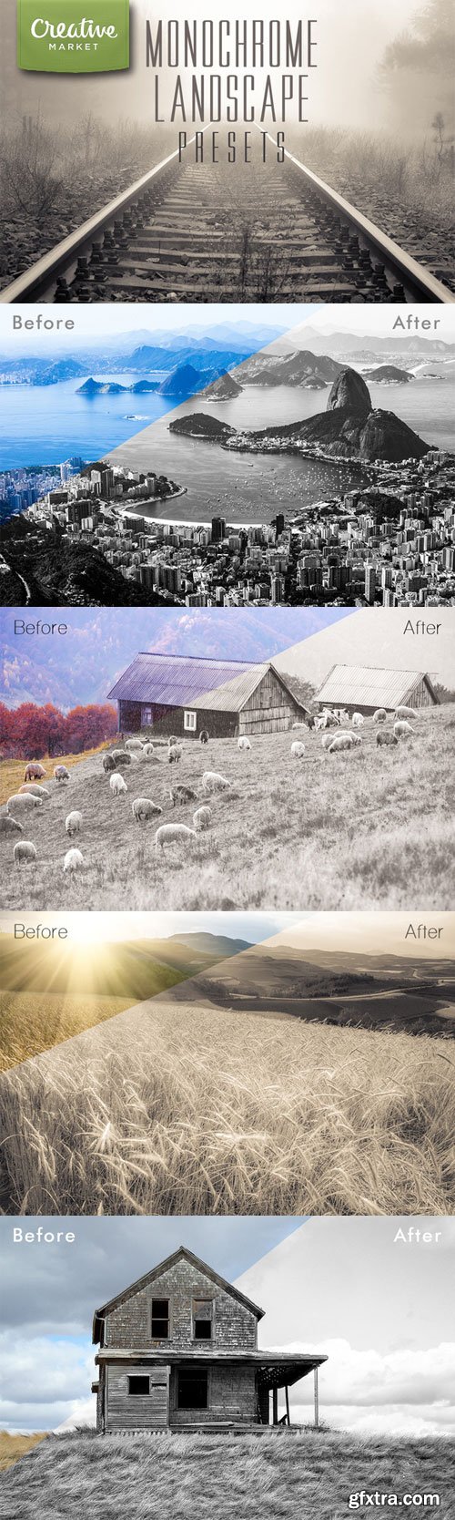 CreativeMarket - Monochrome Landscape Presets (Lightroom)
