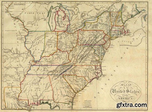 Vintage map 1,25 x UHQ JPEG